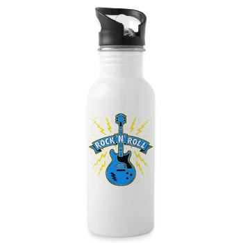 Rock 'N' Roll Guitar - Water bottle with straw - white - Right