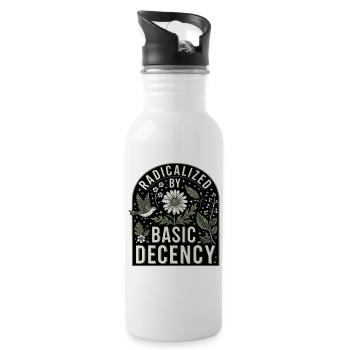 Radicalized By Basic Decency Statement Shirt - Water bottle with straw - white - Right