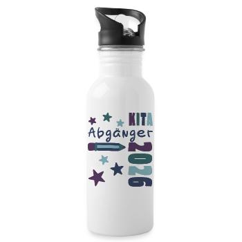 KITA Abgänger 2026 - Trinkflasche mit integriertem Trinkhalm - Weiß - Rechts