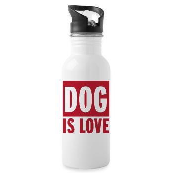 Dog Is Love Bold Dog Lover Quote Design - Trinkflasche mit integriertem Trinkhalm - Weiß - Rechts