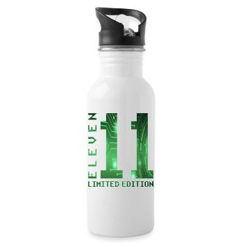 11 Birthday Gift Idea Gaming - Water bottle with straw - white - Right