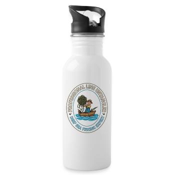 Deep Sea Line Unangler Patch - Water bottle with straw - white - Right