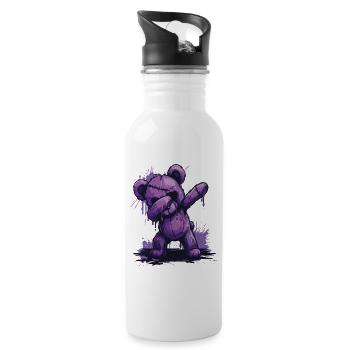 Zombie Teddy Dab - Trinkflasche mit integriertem Trinkhalm - Weiß - Rechts