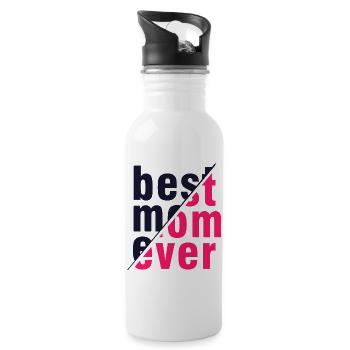 Meilleure chemise de maman – Cadeau pour les mamans - Gourde avec paille intégrée - blanc - Droite