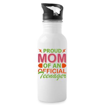 Stolze Mutter eines offiziellen Teenager-Shirts - Trinkflasche mit integriertem Trinkhalm - Weiß - Rechts