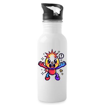 Buntes Sternpuppen-Kuscheltier - Trinkflasche mit integriertem Trinkhalm - Weiß - Rechts