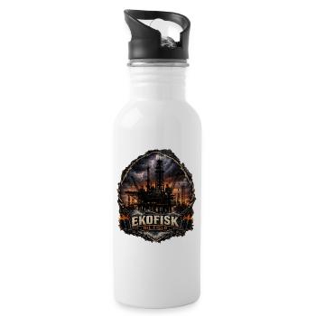 Ecofisk Oil Field Storm Design - Water bottle with straw - white - Right