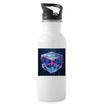 Digital Cube Technology Digital Cube Tech - Water bottle with straw - white - Right