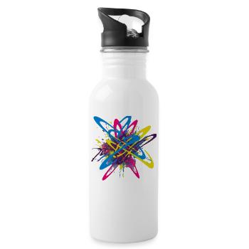 Graffiti color explosion for street art fans - Water bottle with straw - white - Right