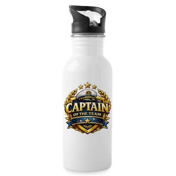 Captain of the Team Badge - Water bottle with straw - white - Right