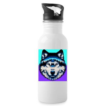 Loup - Gourde avec paille intégrée - blanc - Droite