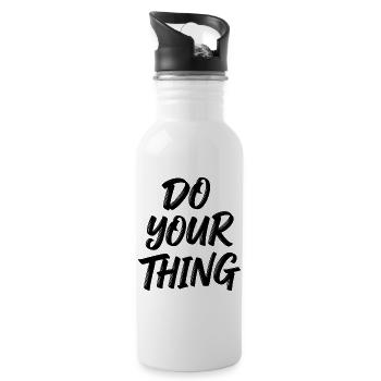 Do Your Thing Saying Motif for Women Men - Water bottle with straw - white - Right