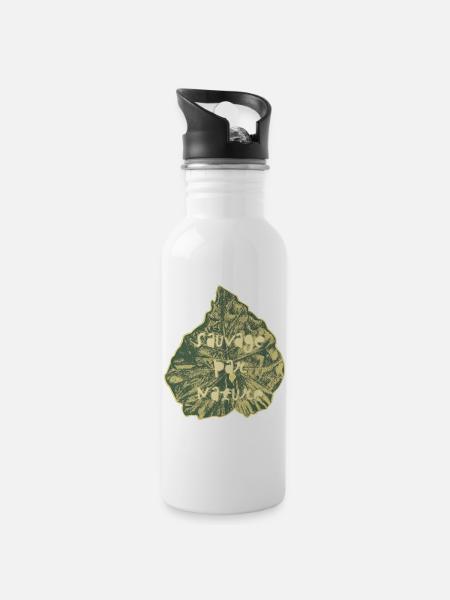 Wild by Nature - Water bottle with straw - white
