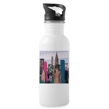 nyc - Trinkflasche mit integriertem Trinkhalm - Weiß - Rechts