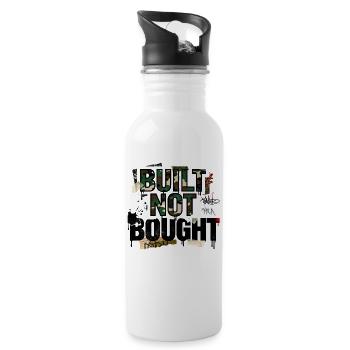 Built Not Bought Camo Motiv für JDM Fans Männer - Trinkflasche mit integriertem Trinkhalm - Weiß - Rechts