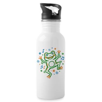 Tanzender Frosch mit Musik - Trinkflasche mit integriertem Trinkhalm - Weiß - Rechts