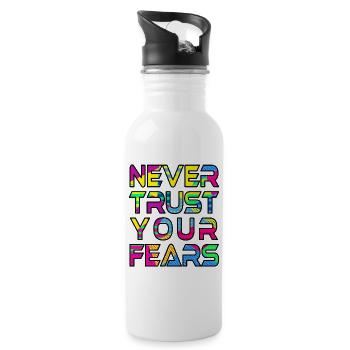 Never Fears B - Water bottle with straw - white - Right