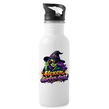 hexe-cool - Trinkflasche mit integriertem Trinkhalm - Weiß - Rechts