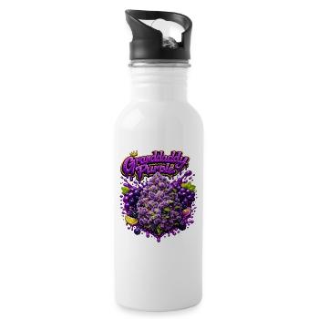 Granddaddy Lila Graffiti-Druck - Trinkflasche mit integriertem Trinkhalm - Weiß - Rechts