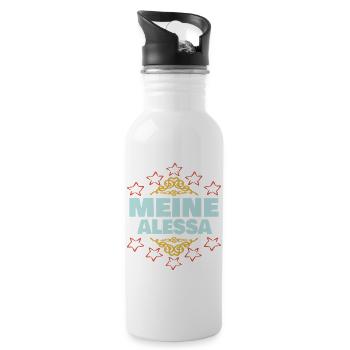 Ehefrau Alessa - Trinkflasche mit integriertem Trinkhalm - Weiß - Rechts