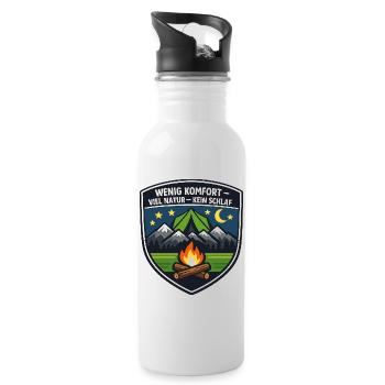 Wenig Komfort – Viel Natur Campbadge - Trinkflasche mit integriertem Trinkhalm - Weiß - Rechts