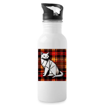 cat - Water bottle with straw - white - Right