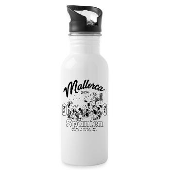 Mallorca 2026 Party Crew Spanien all night long - Trinkflasche mit integriertem Trinkhalm - Weiß - Rechts