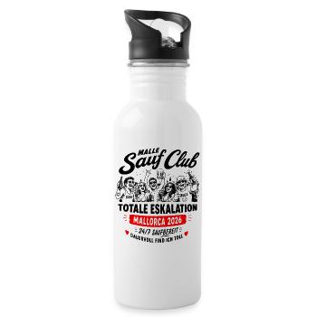 Malle 2026 Sauf Club Dauervoll find ich toll - Trinkflasche mit integriertem Trinkhalm - Weiß - Rechts