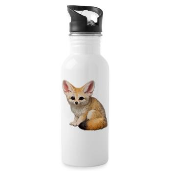 Fennec desert fox - Water bottle with straw - white - Right