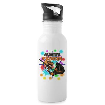 Maître peintre expert en paintball - Gourde avec paille intégrée - blanc - Droite