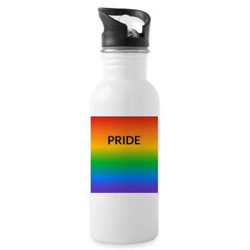Fierté Arc-en-ciel LGBTQ - Gourde avec paille intégrée - blanc - Droite