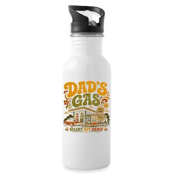Papa Gaz - Silencieux mais Redoutable Vintage - Gourde avec paille intégrée - blanc - Droite