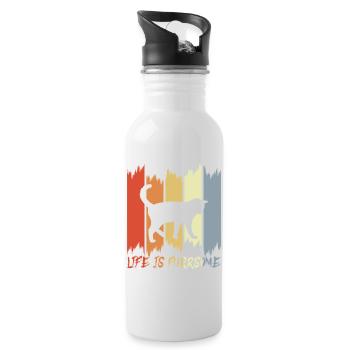 Cats Wit - Water bottle with straw - white - Right