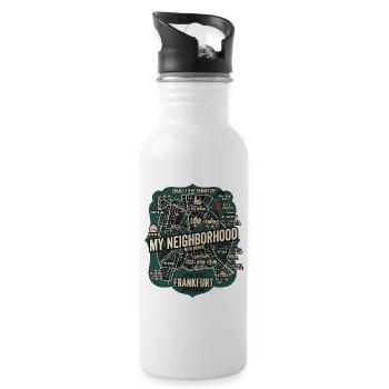 Frankfurt Liebe - Trinkflasche mit integriertem Trinkhalm - Weiß - Rechts