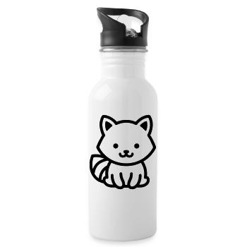 raccoon - Water bottle with straw - white - Right