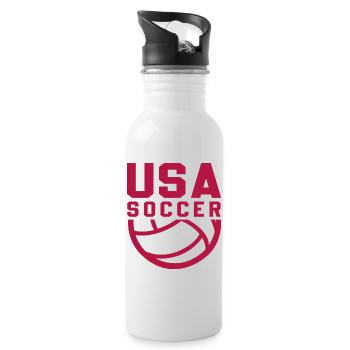 USA Soccer - Gourde avec paille intégrée - blanc - Droite