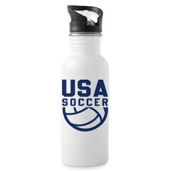 USA Soccer - Gourde avec paille intégrée - blanc - Droite