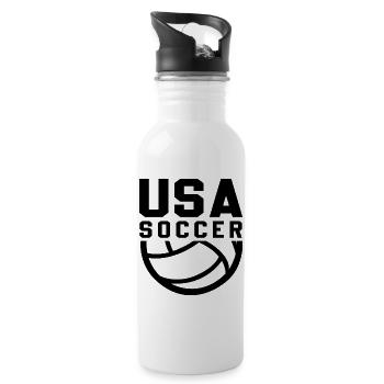USA Soccer - Gourde avec paille intégrée - blanc - Droite