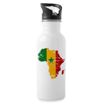 Senegal_Flagge_Afrika_used - Water bottle with straw - white - Right