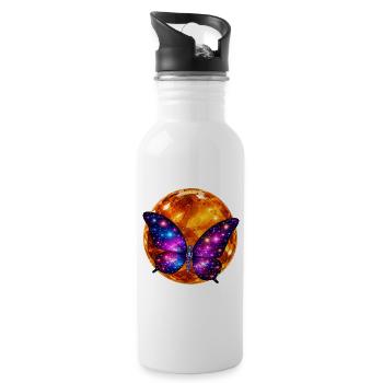 Venerta – Papillon Cosmique du Monde Solaire - Gourde avec paille intégrée - blanc - Droite