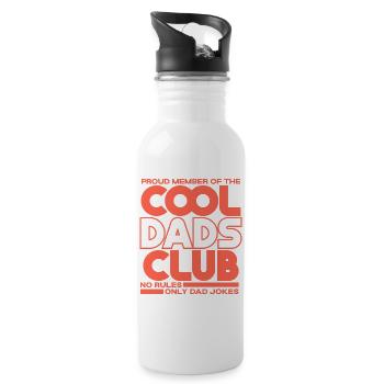Fête des pères cadeau papa - Club des papas cool - Gourde avec paille intégrée - blanc - Droite