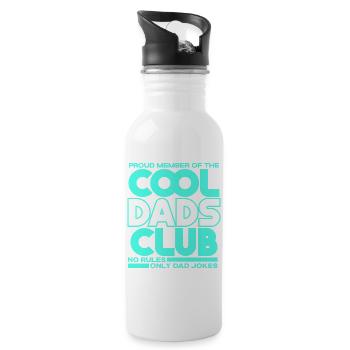 Cool Dads Club - Dad Father's Day Gift - Water bottle with straw - white - Right