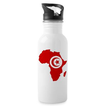 Tunisia Flag Africa - Water bottle with straw - white - Right