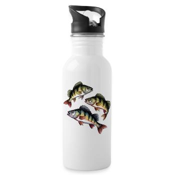 Perch Fishing - Water bottle with straw - white - Right