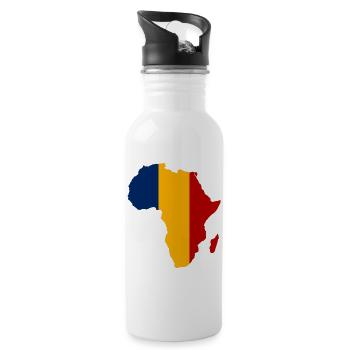 Tschad_Flagge_Afrika - Water bottle with straw - white - Right
