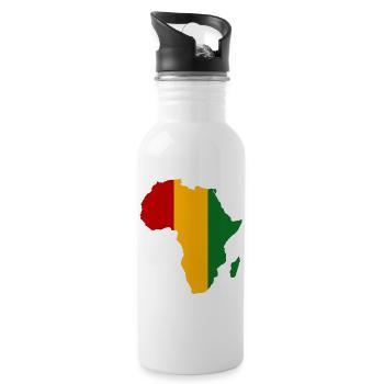 Guiena_Flagge_Afrika - Water bottle with straw - white - Right