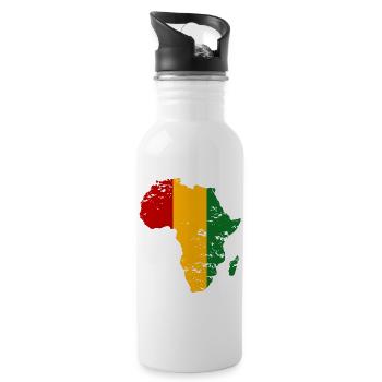 Guiena_Flagge_Afrika_used - Trinkflasche mit integriertem Trinkhalm - Weiß - Rechts
