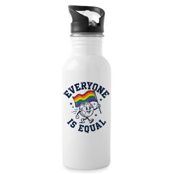 LGBTQ Pride Month - Everyone is Equal - Water bottle with straw - white - Right