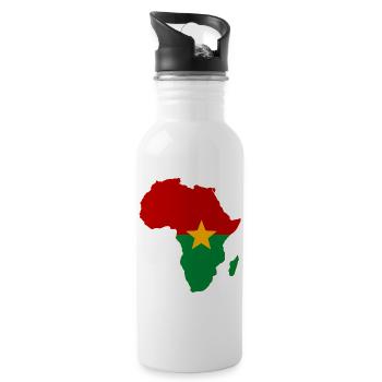 Burkina-Faso_Flagge_Afrika - Trinkflasche mit integriertem Trinkhalm - Weiß - Rechts