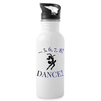 5 6 7 8 Tanz! Dancer Silhouette T-Shirt - Trinkflasche mit integriertem Trinkhalm - Weiß - Rechts